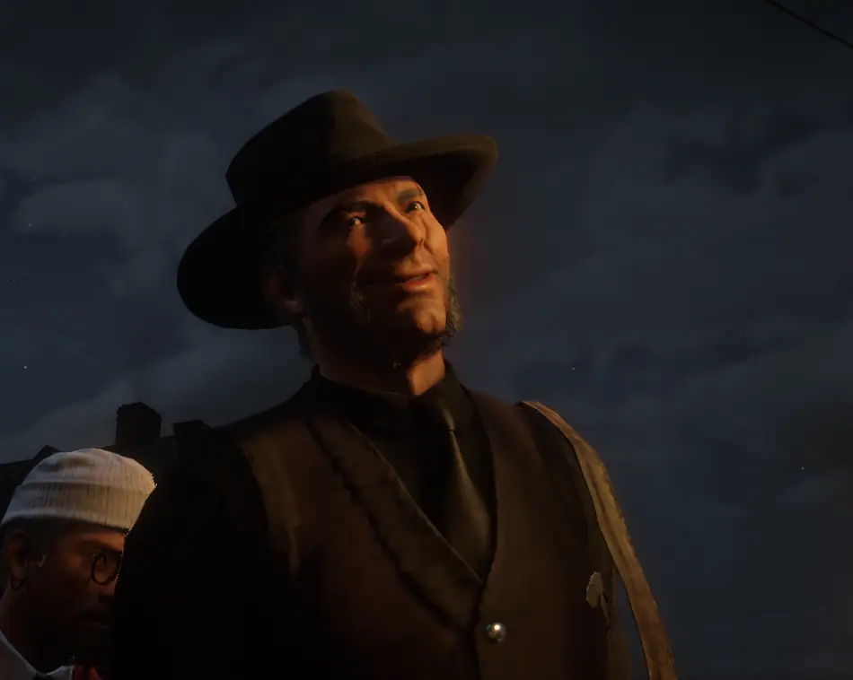 Porträt eines Cowboys bei Nacht